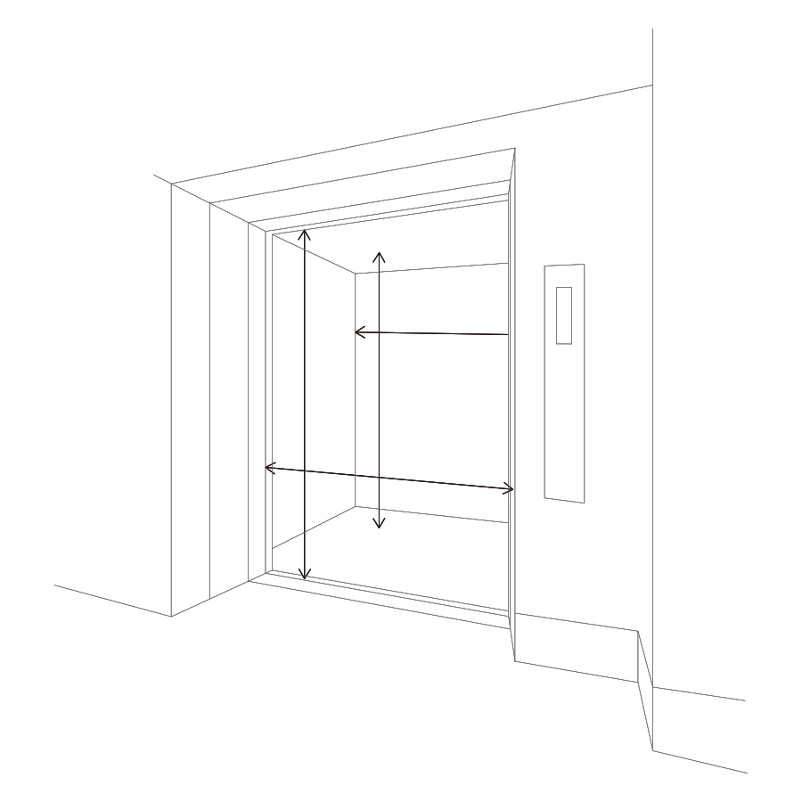 図：エレベーターのサイズ