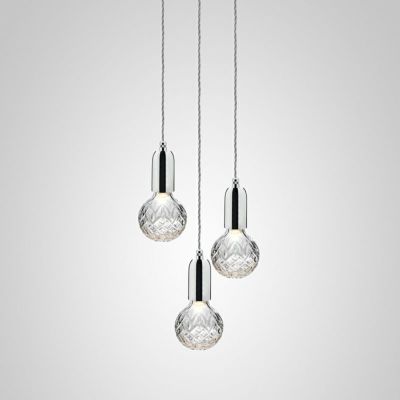 CLEAR CRYSTAL BULB CHANDELIER 3P (BRASS) | シャンデリア | LEE